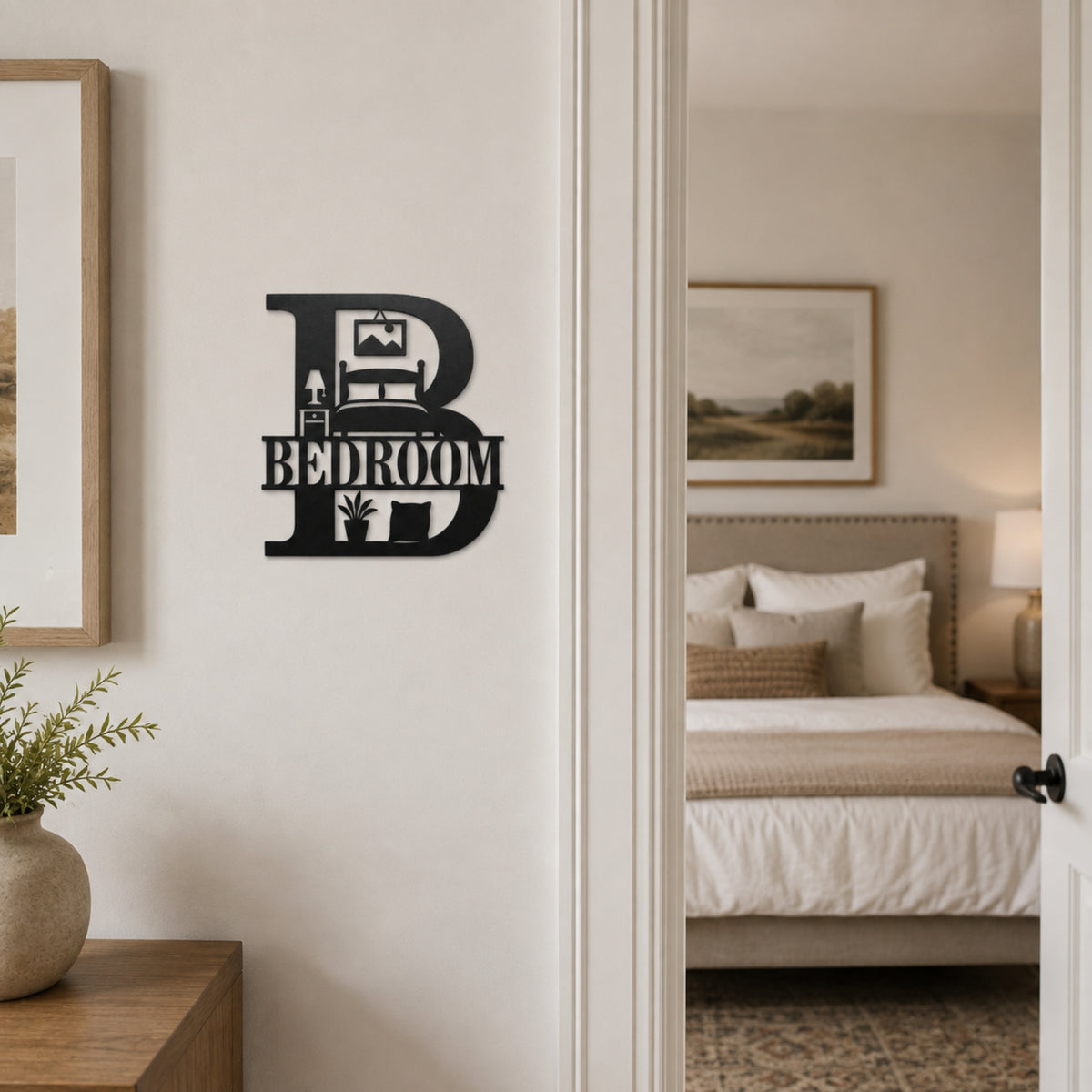 Bedroom Metal Wall Sign – Farmhouse Bedroom Door & Wall Decor