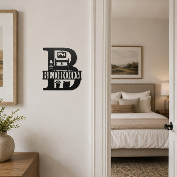 Bedroom Metal Wall Sign – Farmhouse Bedroom Door & Wall Decor
