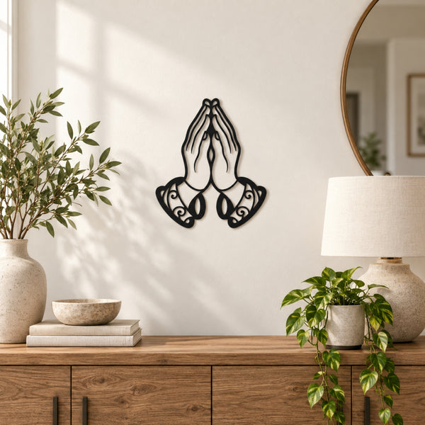 Praying Hands Metal Wall Art – Christian Faith Wall Decor