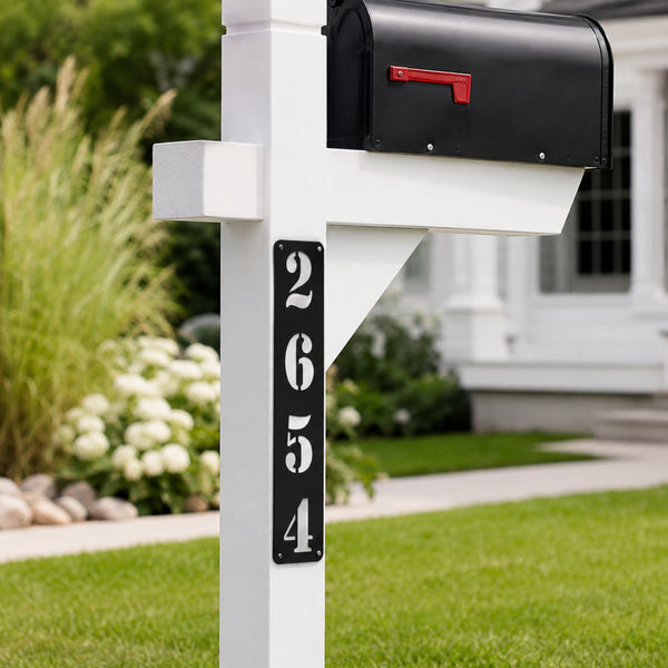 Vertical Metal House Number Sign