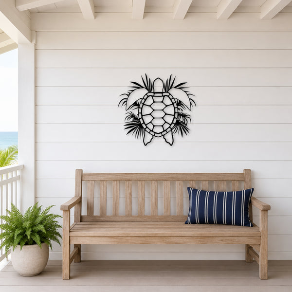 Tropical Sea Turtle Metal Wall Art – Coastal Ocean Wall Decor