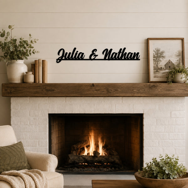 Personalized Couple Names Metal Sign – Custom Two Name Wall Art
