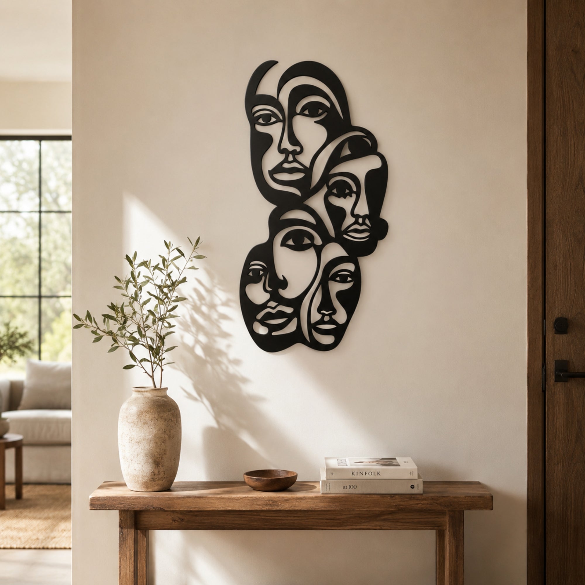 Abstract Faces Metal Wall Art