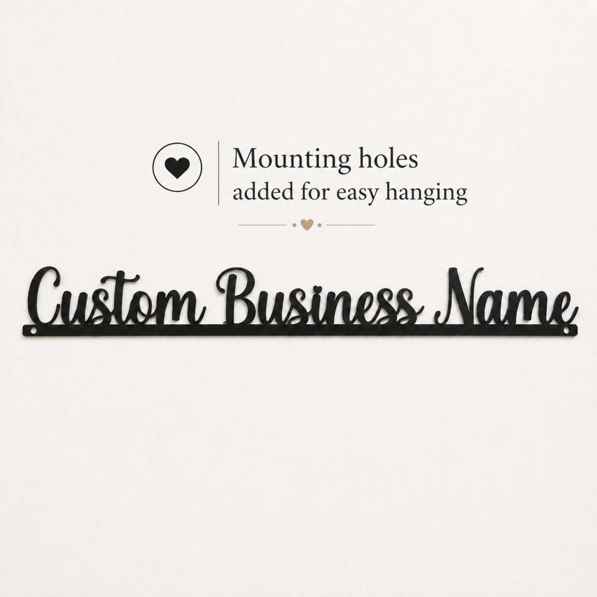 Custom Script Business Name Metal Sign – Personalized Business Wall Sign