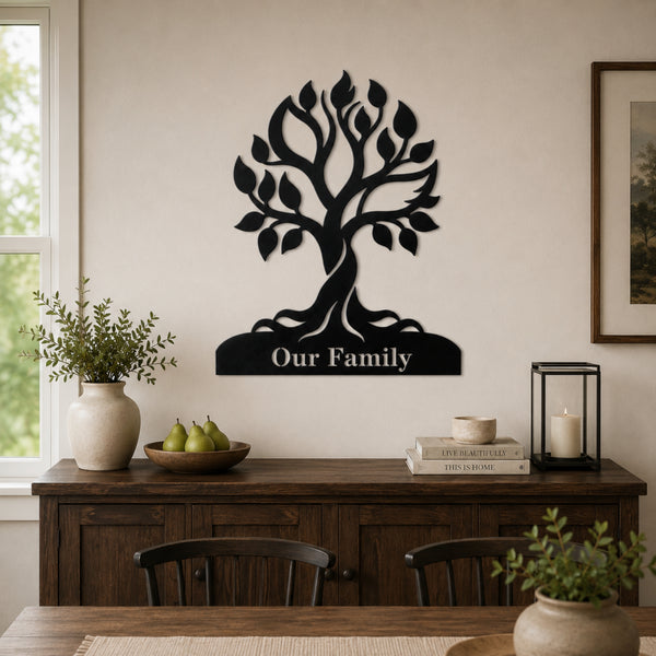 Personalized Tree of Life Family Name Metal Sign