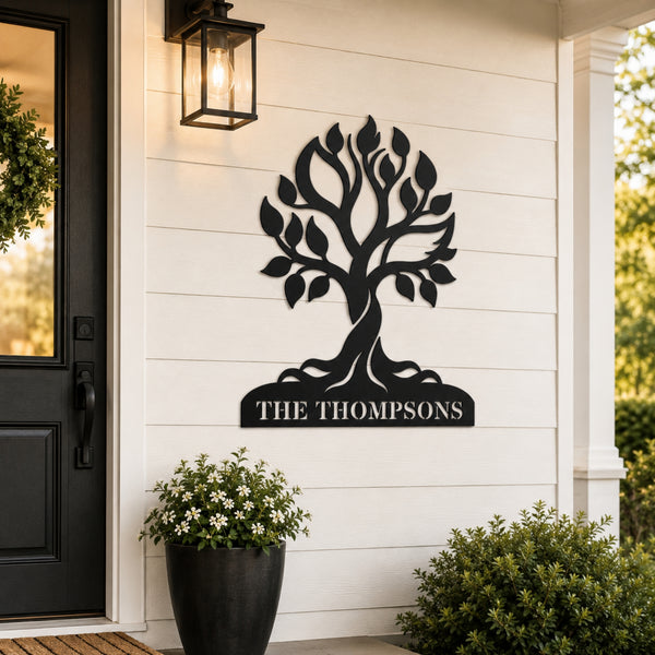 Personalized Tree of Life Family Name Metal Sign
