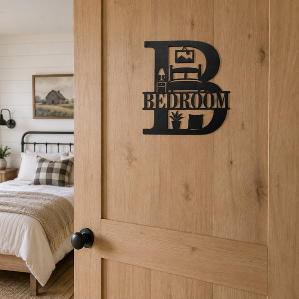 Bedroom Metal Wall Sign – Farmhouse Bedroom Door & Wall Decor