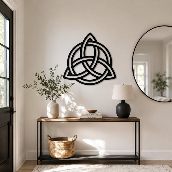Celtic Trinity Knot Metal Wall Art – Triquetra Decor
