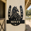 Personalized Horse Name Metal Sign – Horseshoe Equestrian Wall Art