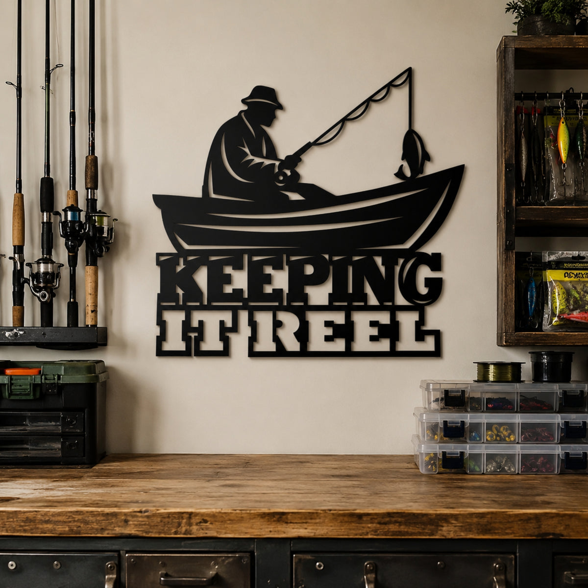 Keeping It Reel Metal Wall Art – Fishing Decor