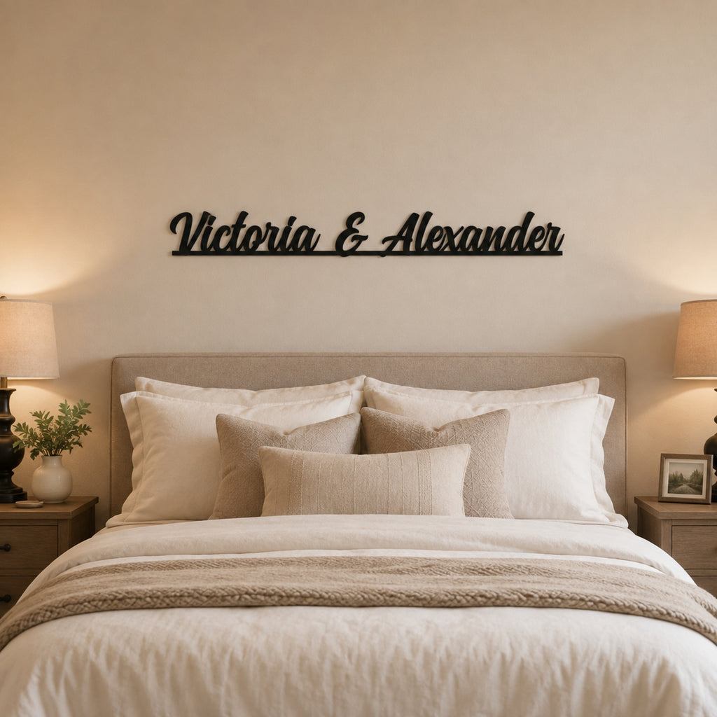 Personalized Couple Names Metal Sign – Custom Two Name Wall Art