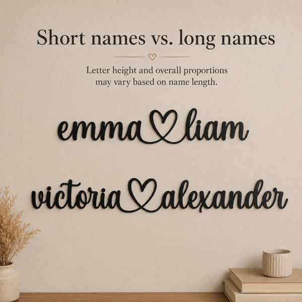 Personalized Couple Names Metal Sign with Heart