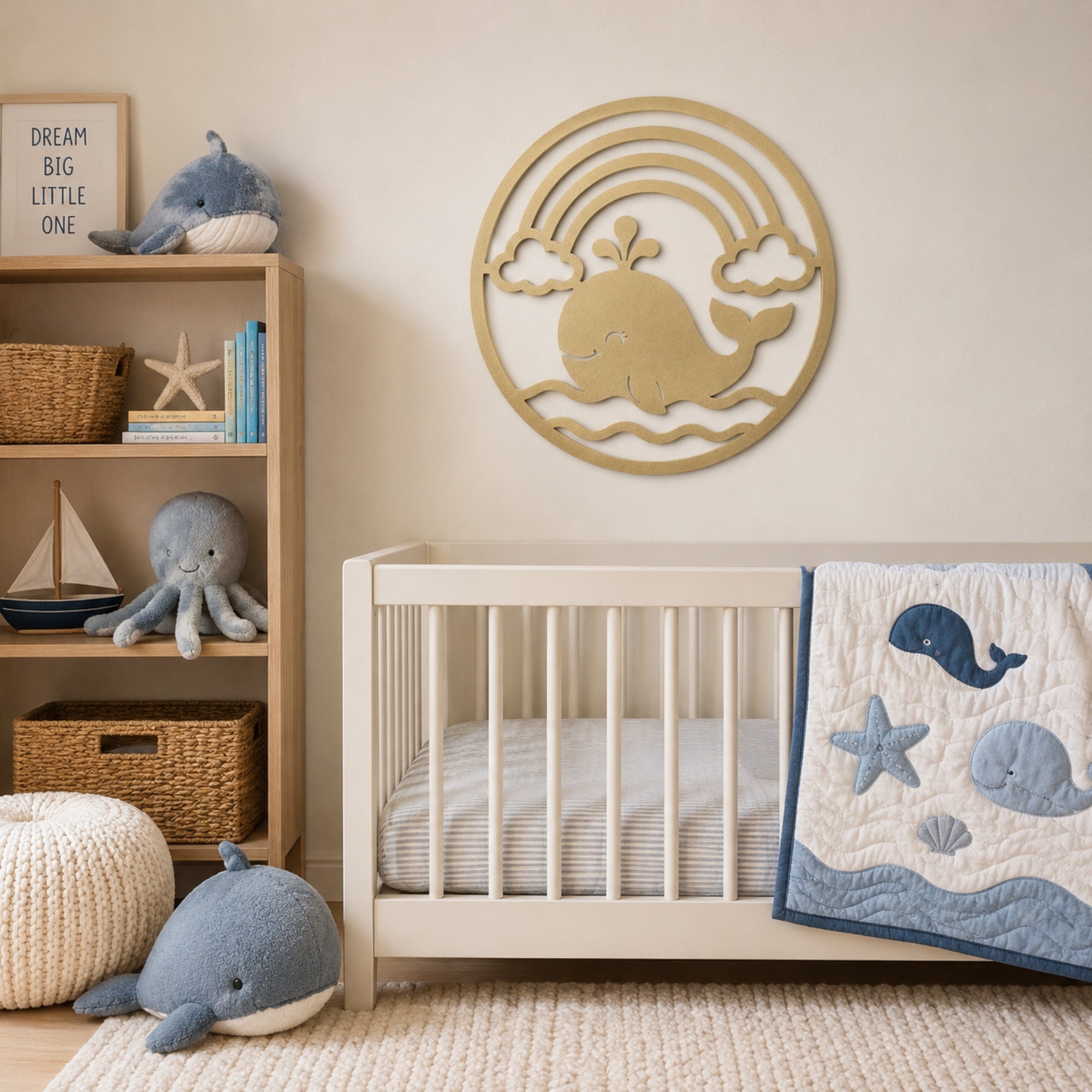 Whale Rainbow Metal Wall Art – Nursery & Kids Room Decor Secondary image