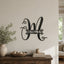 Personalized Script Monogram Family Name Sign – Custom Initial Metal Wall Art