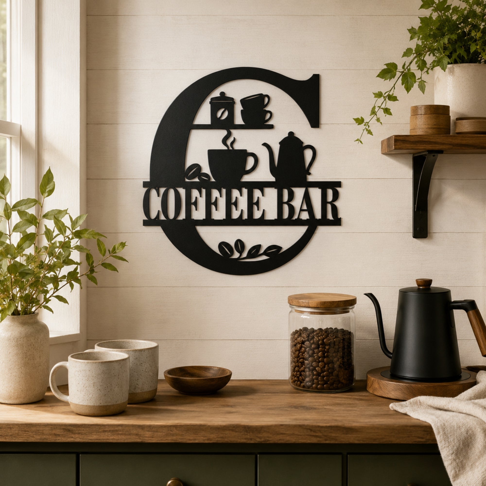 Coffee Bar Metal Wall Sign – Kitchen Coffee Station Decor Secondary image