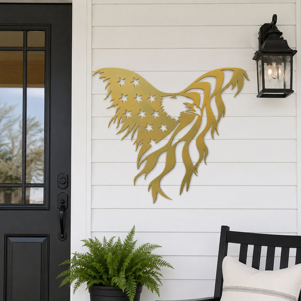 American Flag Eagle Decor - Patriotic Eagle Metal Wall Art