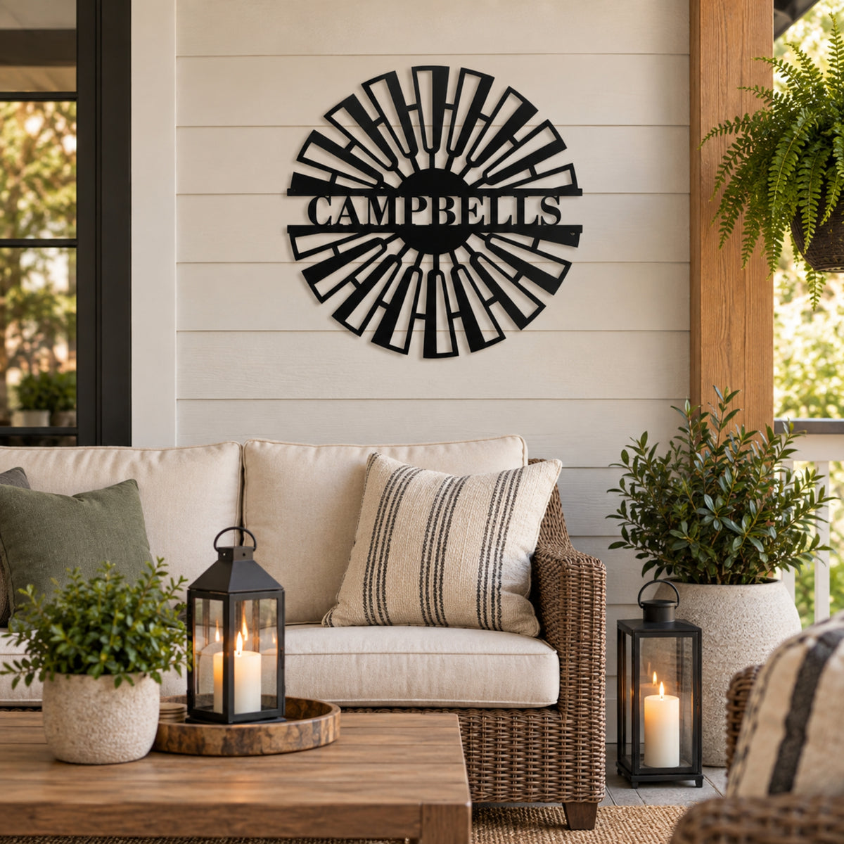 Personalized Family Name Metal Sign – Windmill Design
