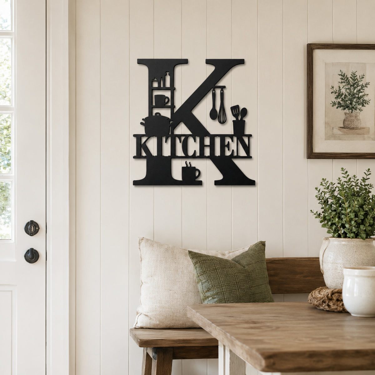 Kitchen Metal Wall Sign – Letter K Kitchen Wall Decor