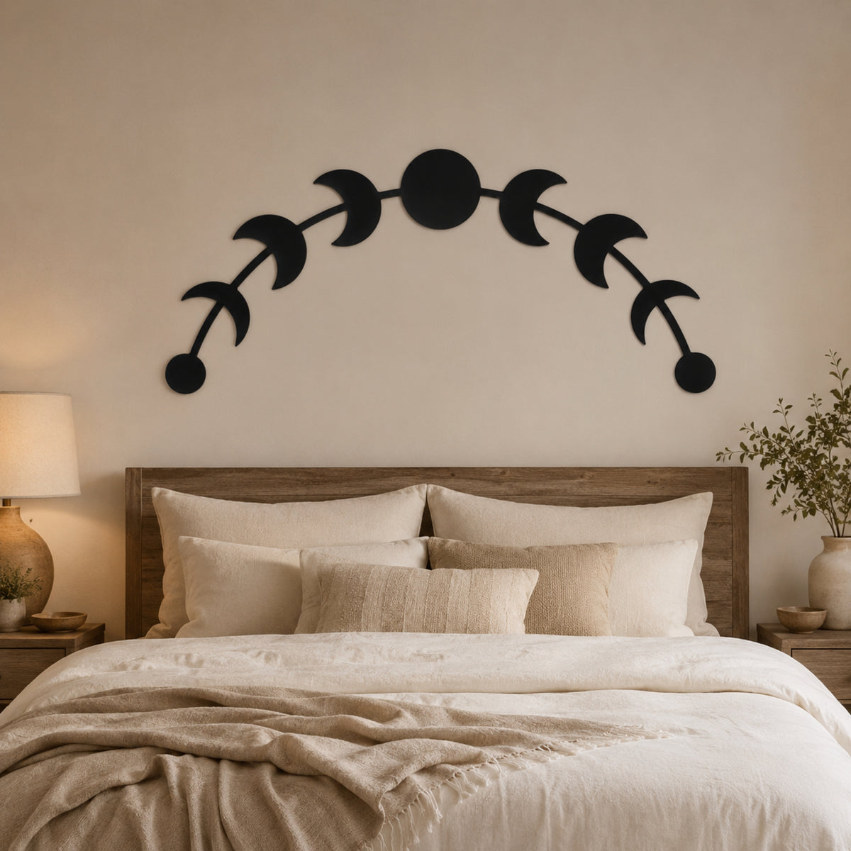 Moon Phase Metal Wall Art – Celestial Lunar Cycle Wall Decor