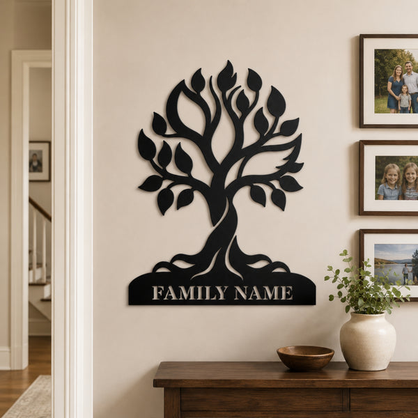 Personalized Tree of Life Family Name Metal Sign