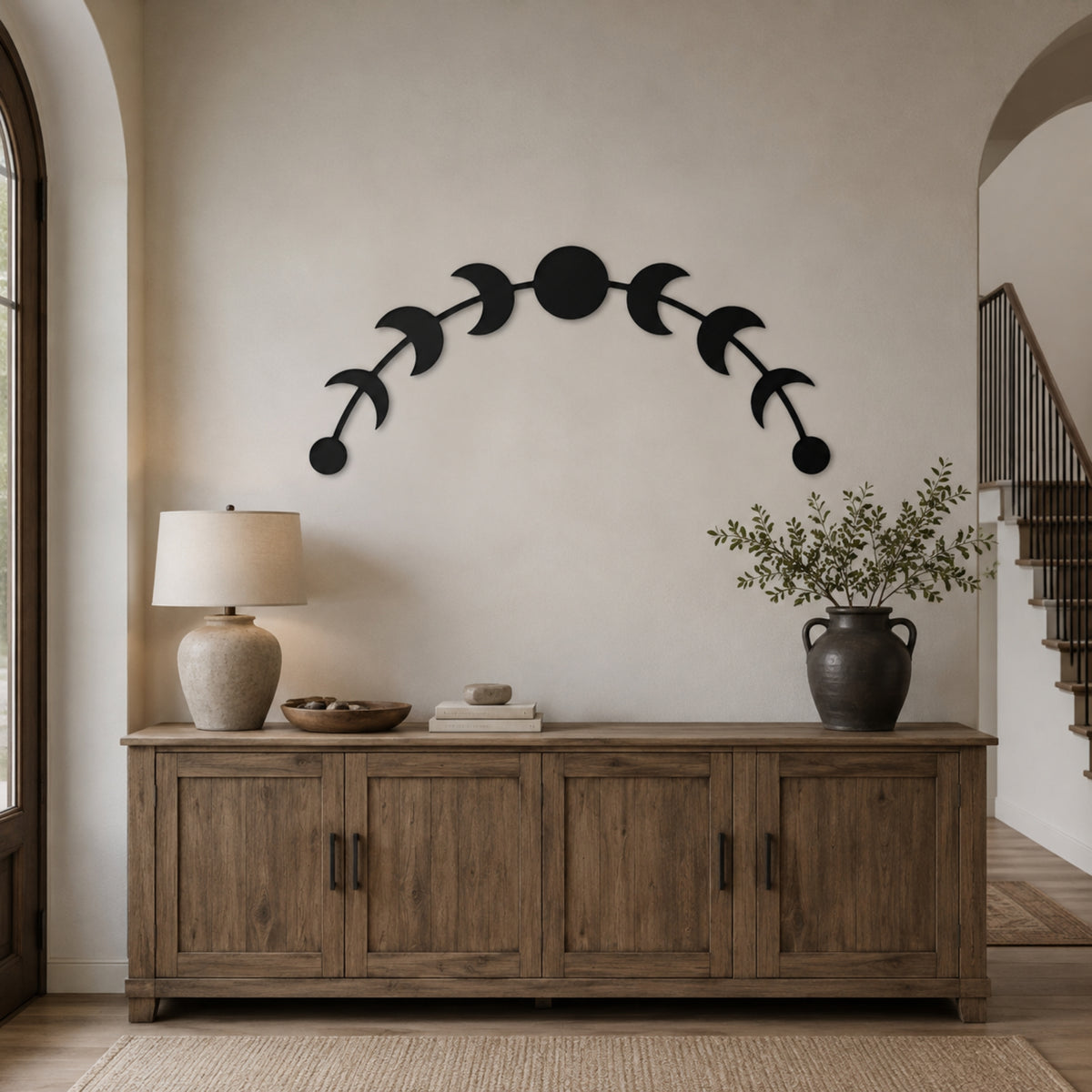 Moon Phase Metal Wall Art – Celestial Lunar Cycle Wall Decor