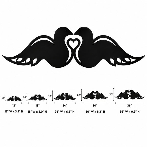 Swan Couple Metal Wall Art – Romantic Love Birds Wall Decor