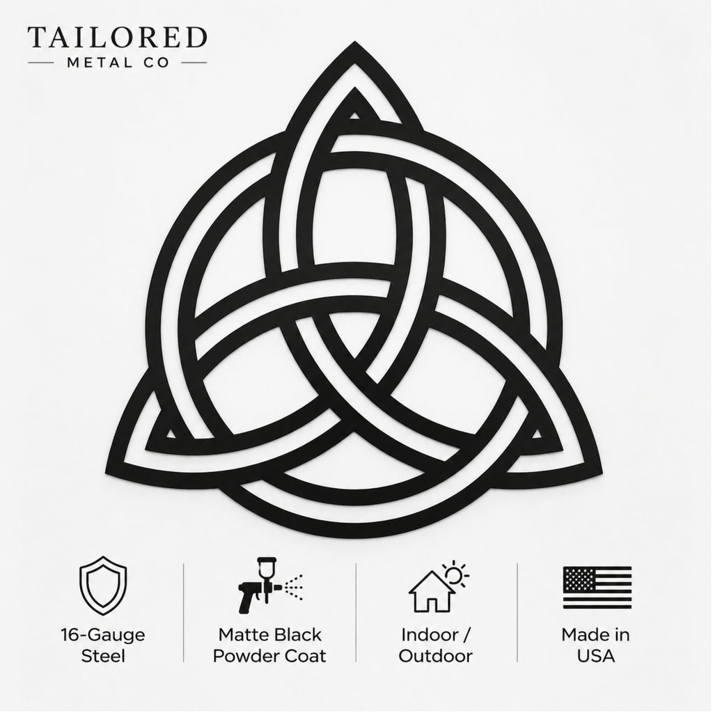 Celtic Trinity Knot Metal Wall Art – Triquetra Decor