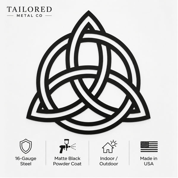 Celtic Trinity Knot Metal Wall Art – Triquetra Decor