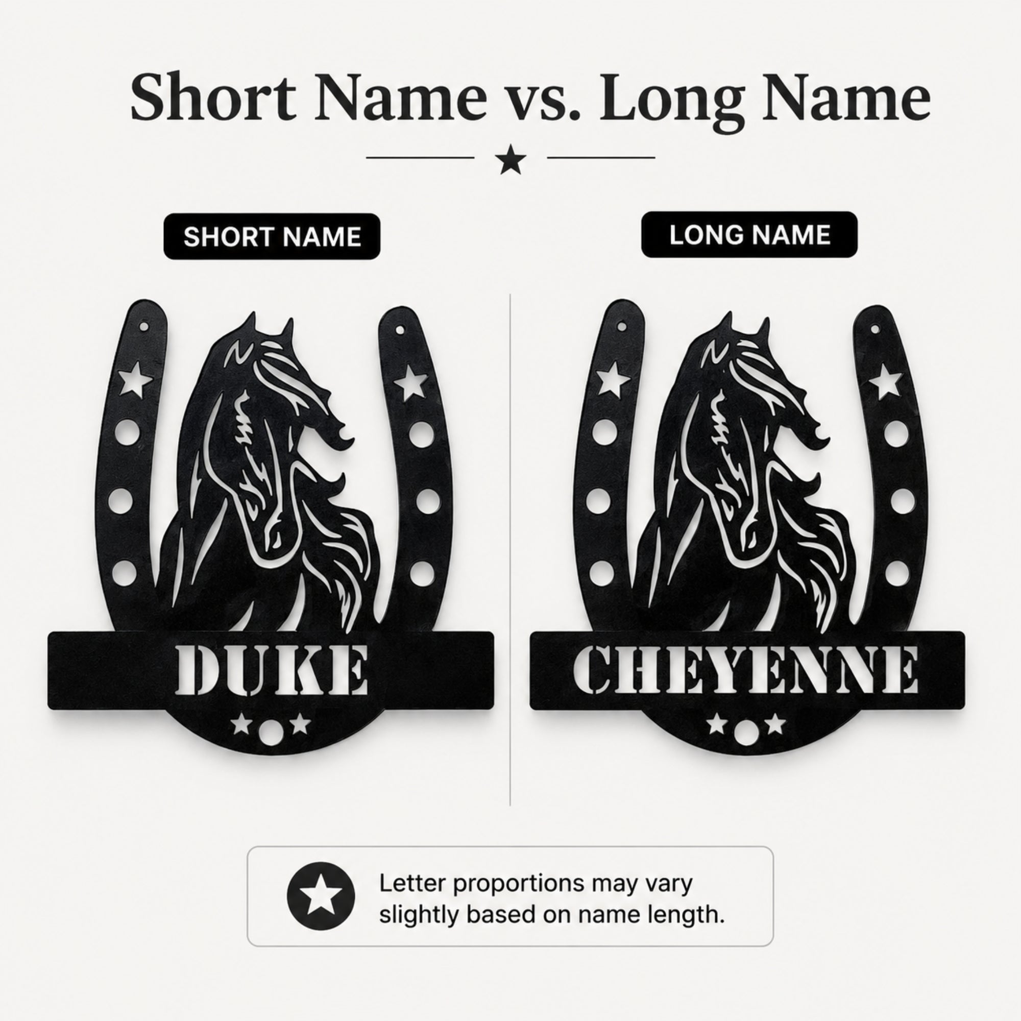 Personalized Horse Name Metal Sign – Horseshoe Equestrian Wall Art