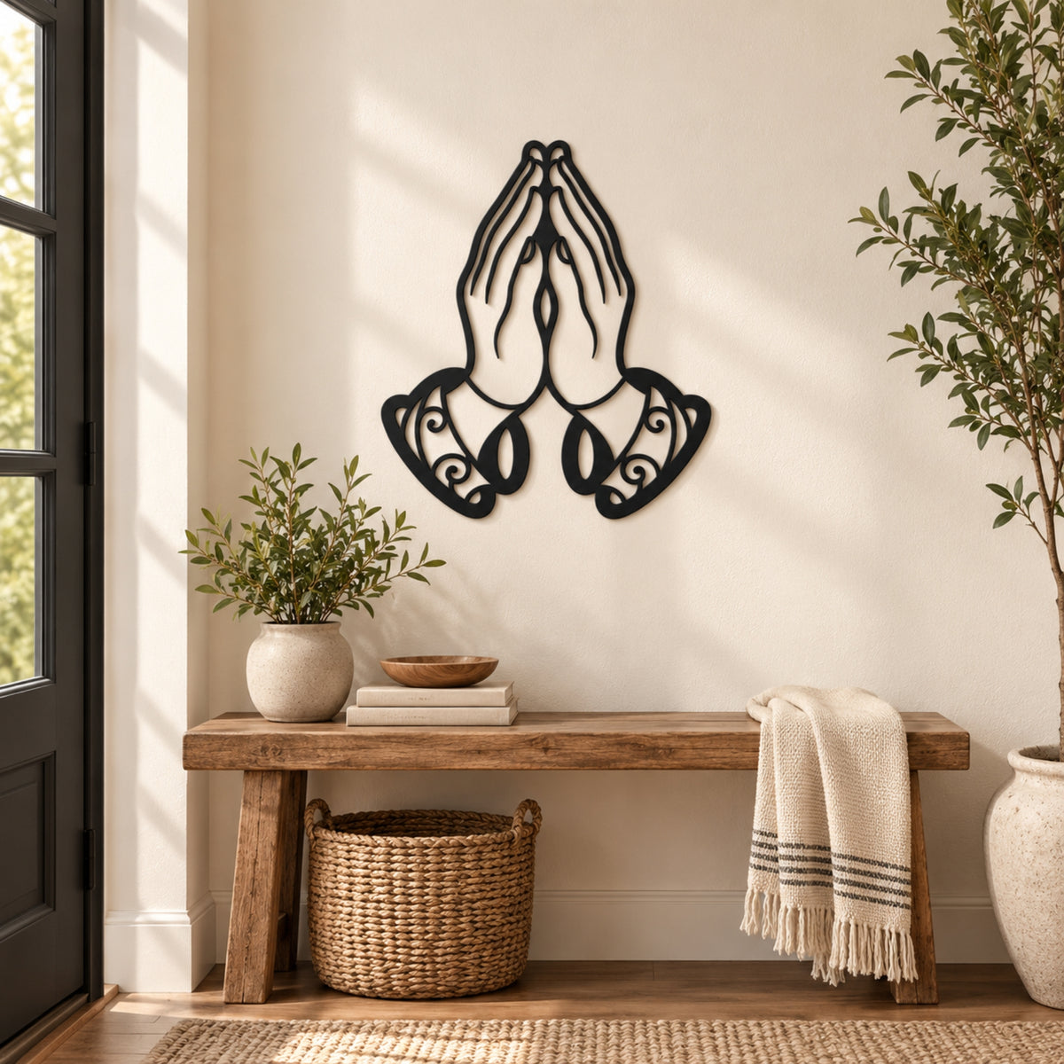 Praying Hands Metal Wall Art – Christian Faith Wall Decor