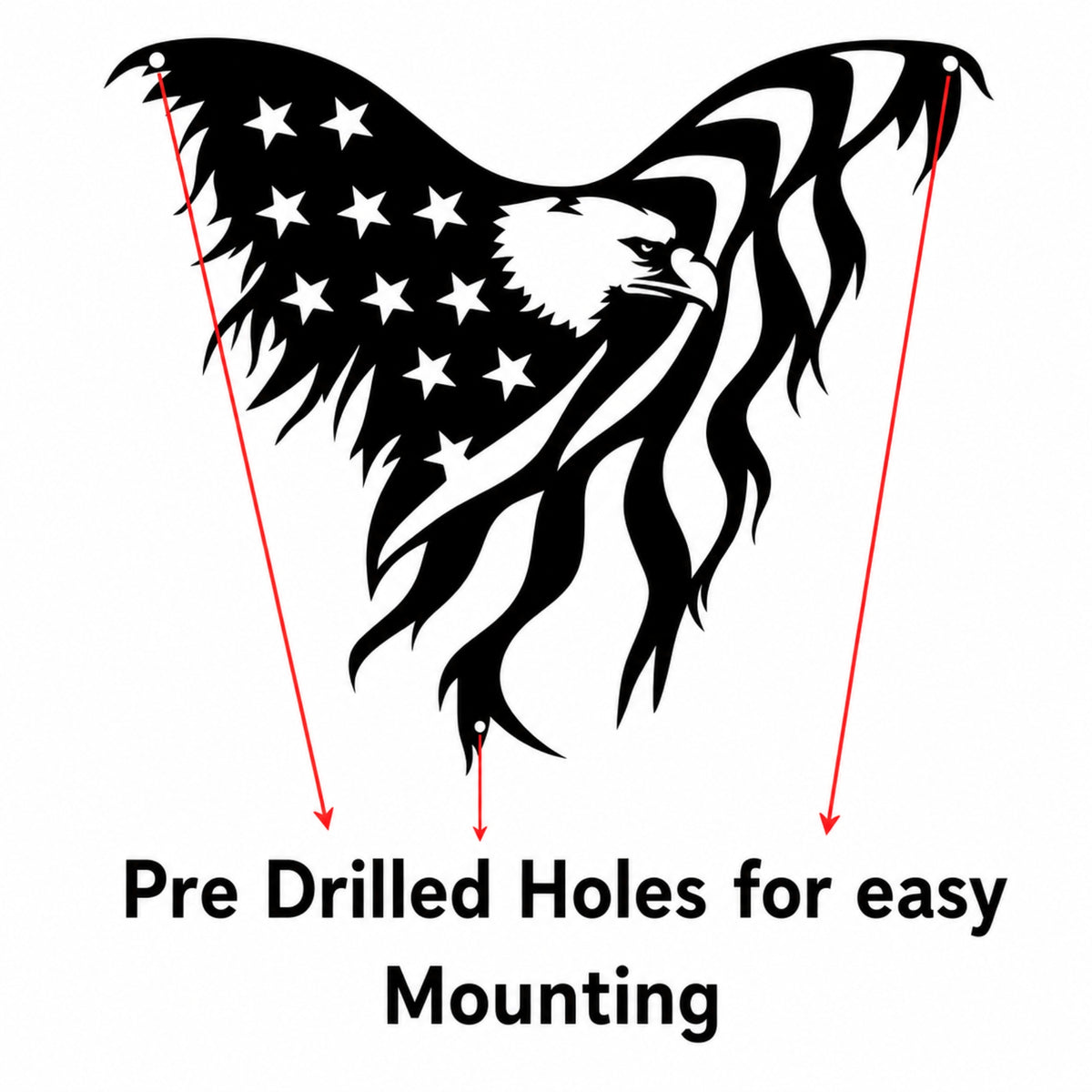 American Flag Eagle Decor - Patriotic Eagle Metal Wall Art