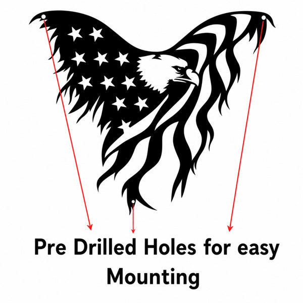 American Flag Eagle Decor - Patriotic Eagle Metal Wall Art