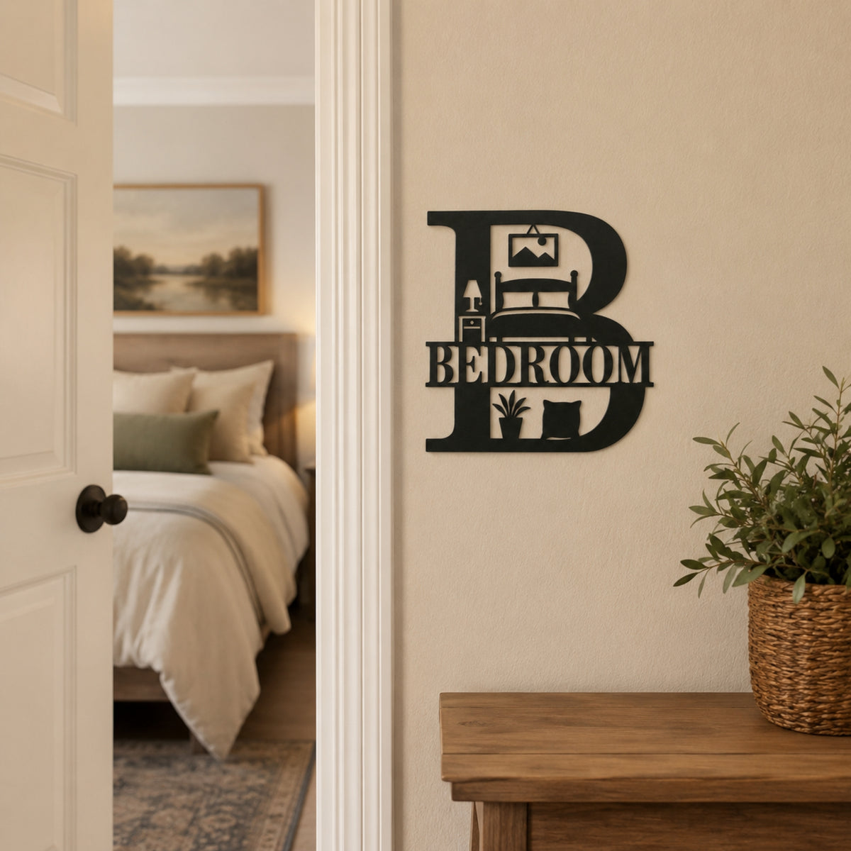 Bedroom Metal Wall Sign – Farmhouse Bedroom Door & Wall Decor