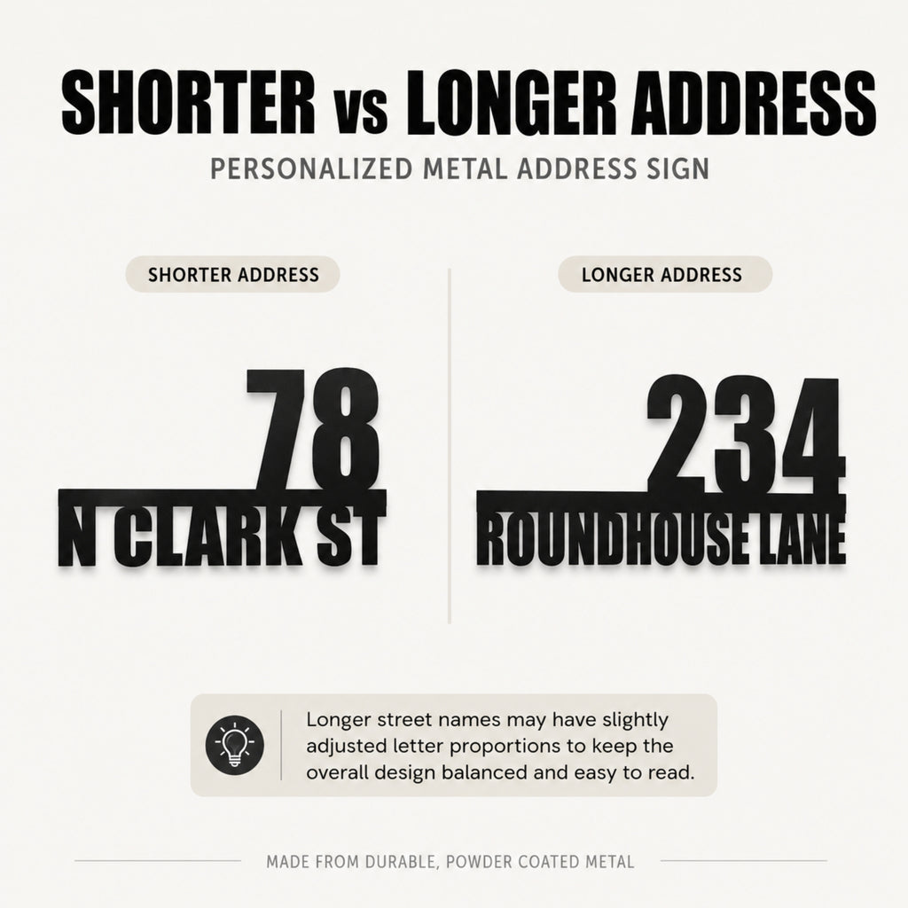 Personalized Metal Address Sign with House Number & Street Name