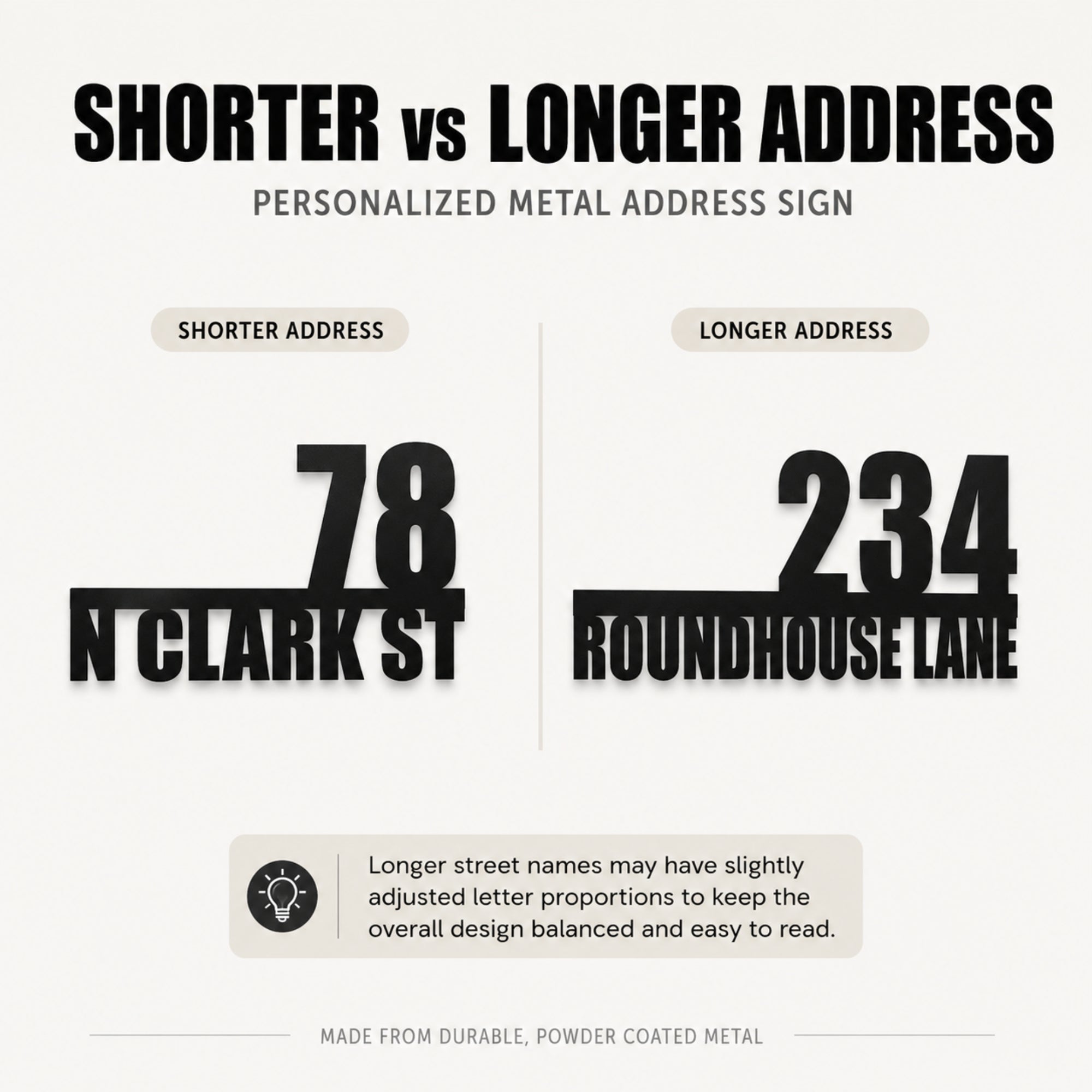 Personalized Metal Address Sign with House Number & Street Name