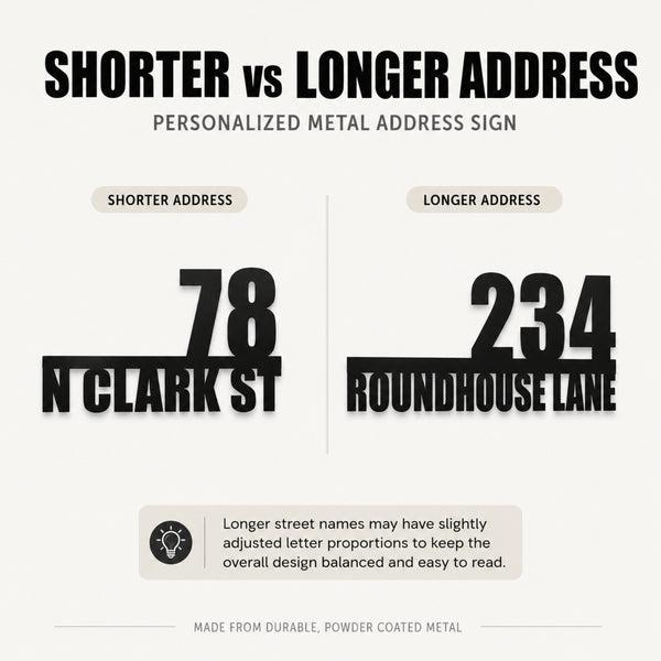 Personalized Metal Address Sign with House Number & Street Name