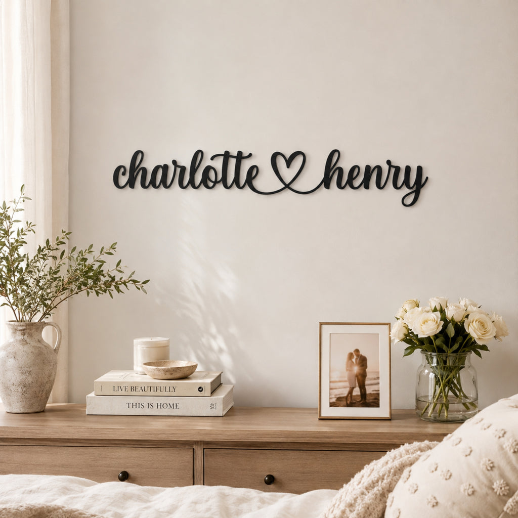 Personalized Couple Names Metal Sign with Heart