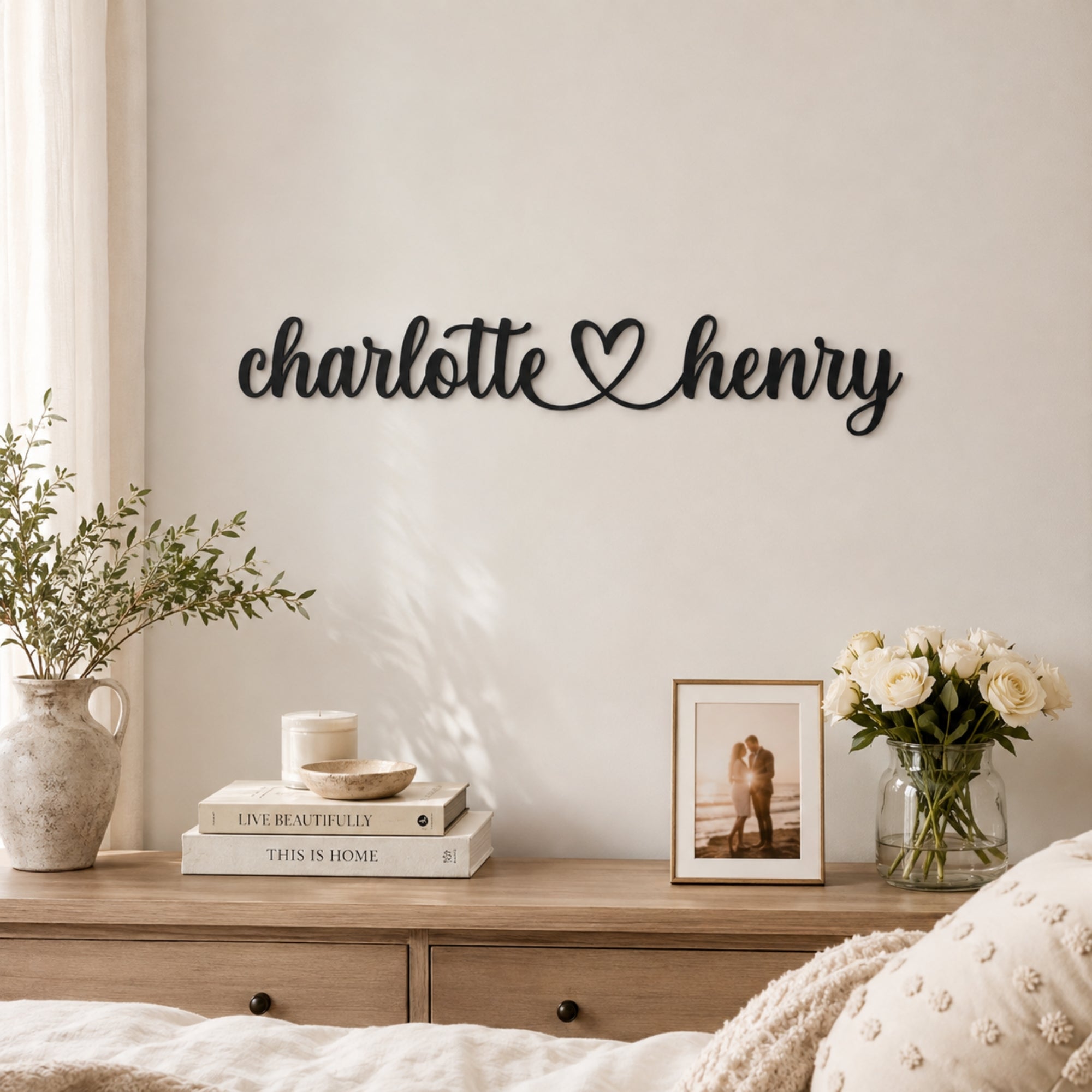 Personalized Couple Names Metal Sign with Heart