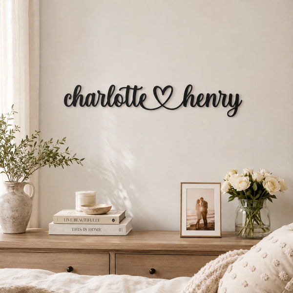 Personalized Couple Names Metal Sign with Heart