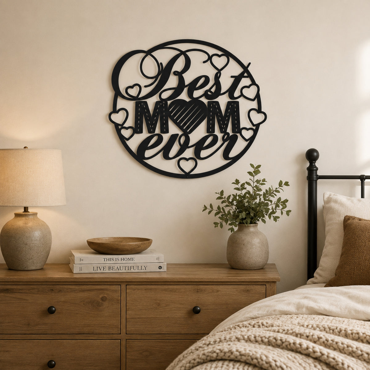 Best Mom Ever Metal Wall Art – Heart Mom Sign