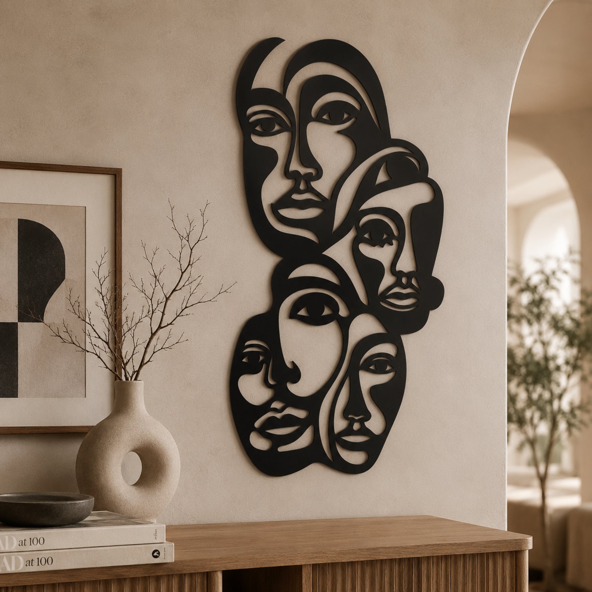 Abstract Faces Metal Wall Art Main image