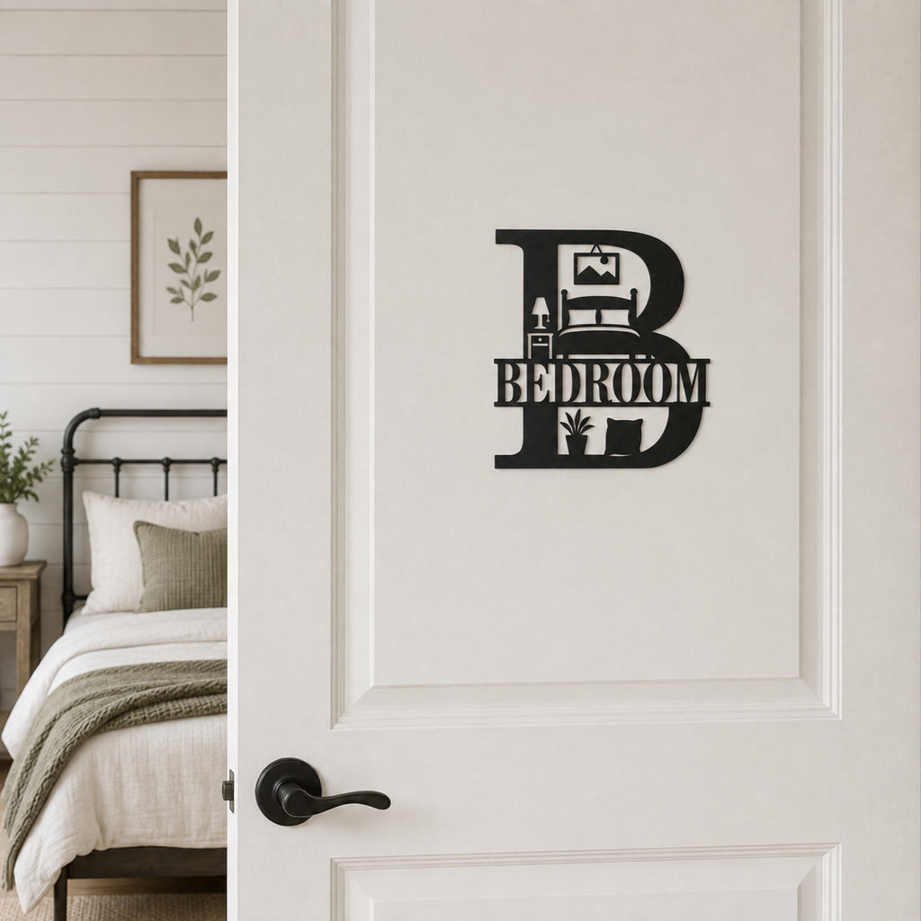 Bedroom Metal Wall Sign – Farmhouse Bedroom Door & Wall Decor