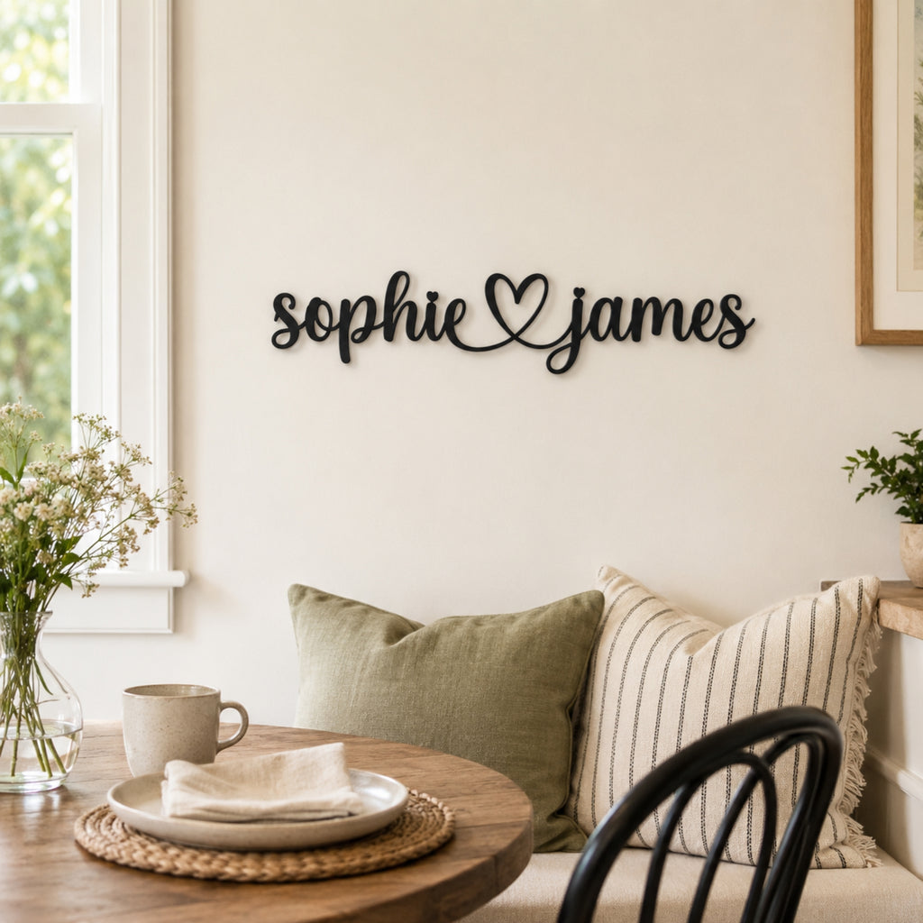 Personalized Couple Names Metal Sign with Heart