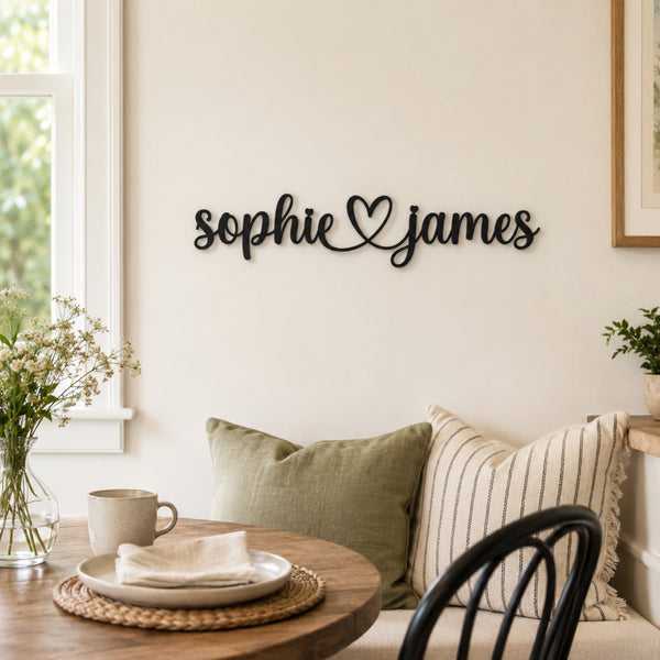 Personalized Couple Names Metal Sign with Heart