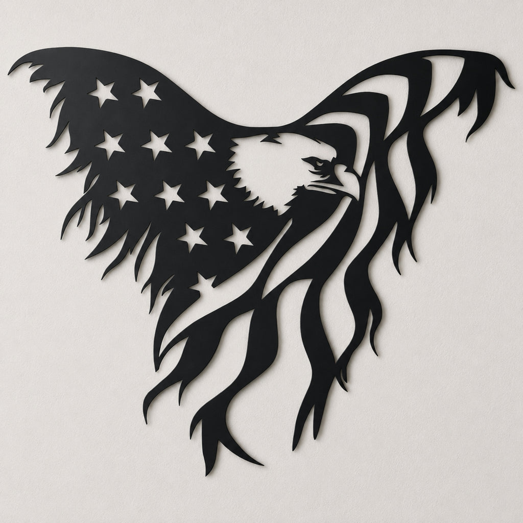 American Flag Eagle Decor - Patriotic Eagle Metal Wall Art