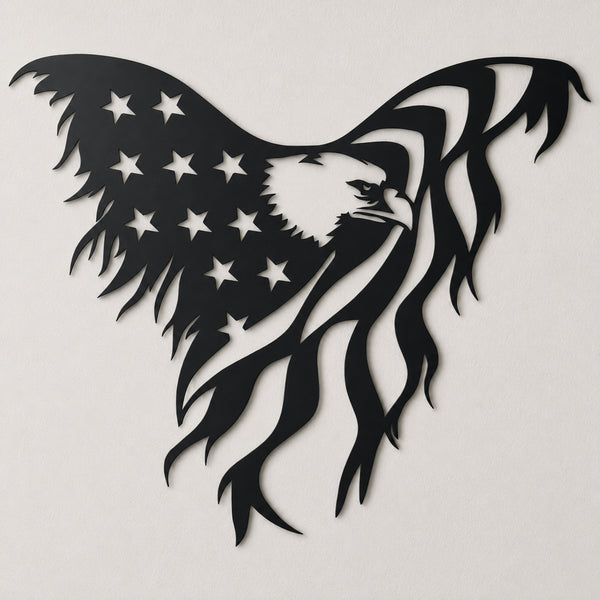 American Flag Eagle Decor - Patriotic Eagle Metal Wall Art