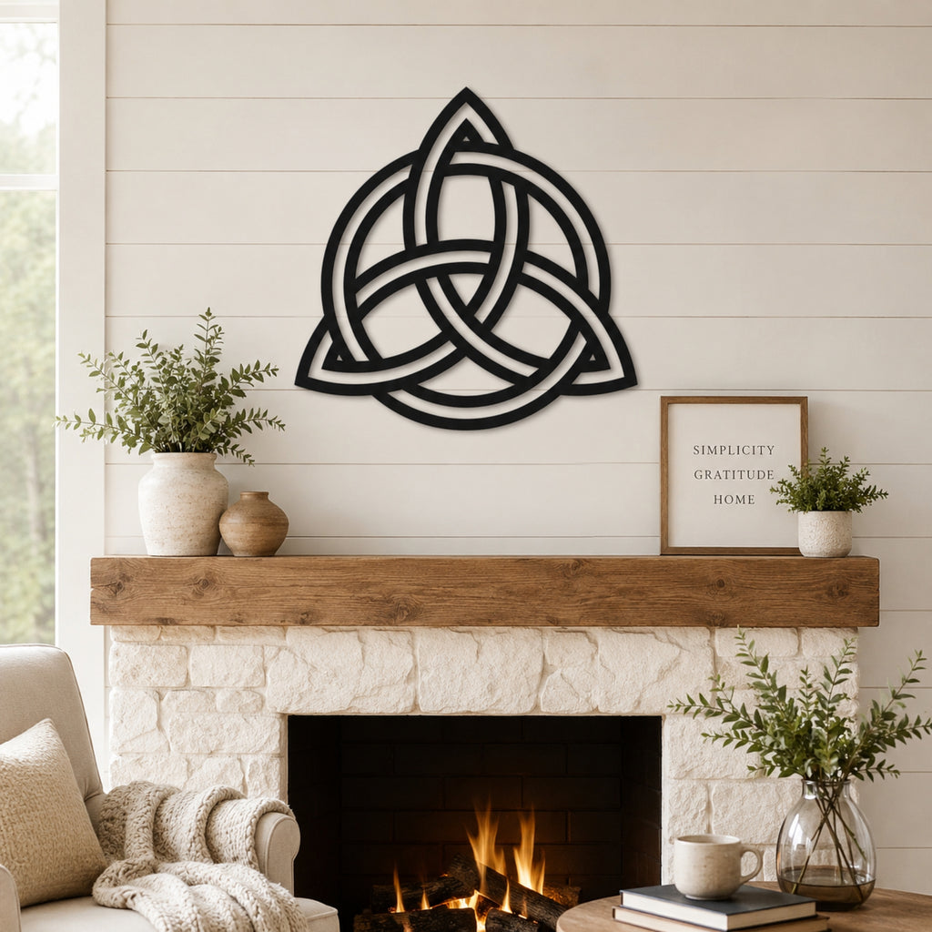 Celtic Trinity Knot Metal Wall Art – Triquetra Decor