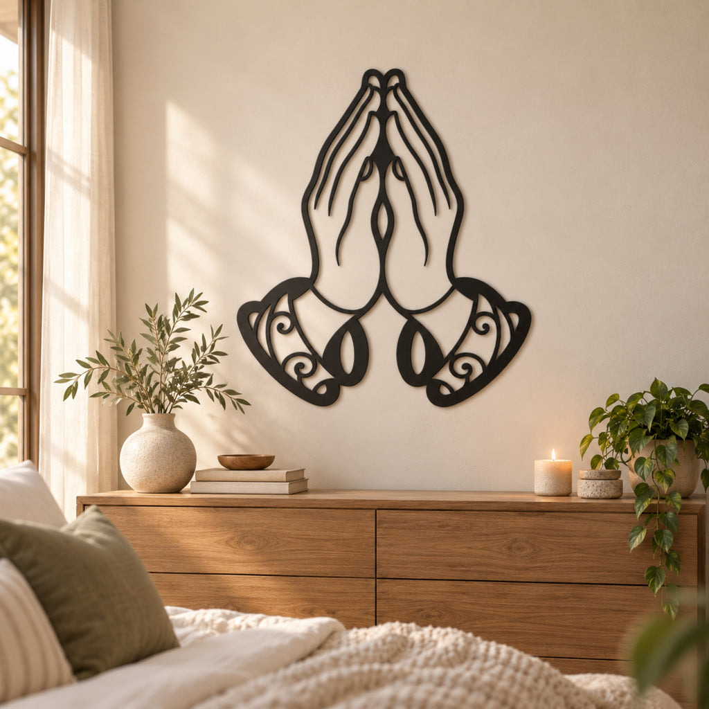 Praying Hands Metal Wall Art – Christian Faith Wall Decor