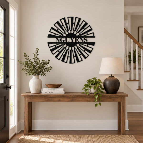 Personalized Family Name Metal Sign – Windmill Design