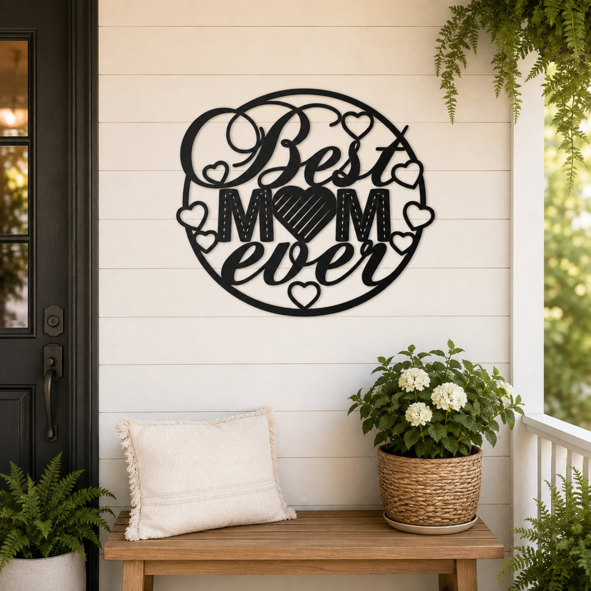 Best Mom Ever Metal Wall Art – Heart Mom Sign
